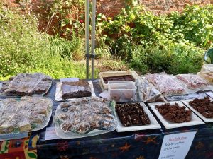 Cakes in a garden